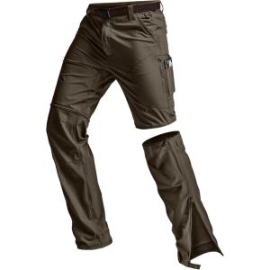 imageCQR Mens Convertible Cargo Tactical Pants Water Resistant Outdoor Hiking Pants Zip Off Lightweight Stretch Work PantsConvertible Cargo WBelt Sand Khaki
