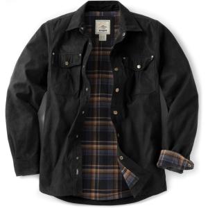 imageCQR Mens Flannel Lined Shirt Jackets Long Sleeved Rugged Plaid Cotton Brushed Suede Shirt JacketFlannel Lined Fossil Rock