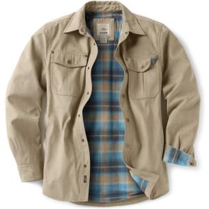 imageCQR Mens Flannel Lined Shirt Jackets Long Sleeved Rugged Plaid Cotton Brushed Suede Shirt JacketFlannel Lined Seashore