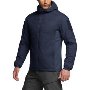 imageCQR Mens Lightweight Insulated Jacket Windproof Packable Water Resistant Warm Active Coat for Hiking Work Outdoor TacticalLightweight Operator Navy
