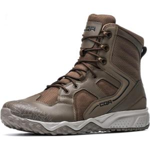 imageCQR Mens Military Tactical Boots Lightweight 6 Inches Hiking Combat Boot Durable Breathable Outdoor Work Motorcycle FootwearPatrol 6  Zip Dark Brown