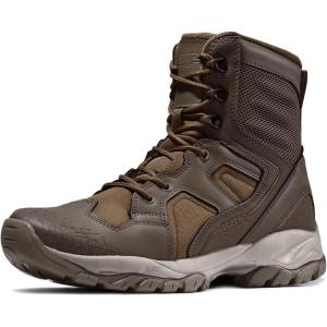 imageCQR Mens Military Tactical Boots Lightweight 6 Inches Hiking Combat Boot Durable Breathable Outdoor Work Motorcycle FootwearPatrol 6 With Zipper Dark Brown