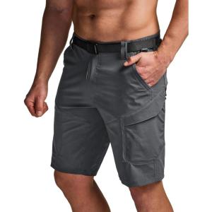 imageCQR Mens Quick Dry Stretch Hiking Cargo Shorts Lightweight Water Resistant Tactical Casual Golf ampamp Outdoor with PocketsShendo Trail Carbon Grey
