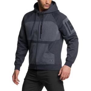 imageCQR Mens Winter Fleece Pullover Hoodies Thermal Long Sleeve Hooded Sweatshirt CottonBlend OutdoorTactical ShirtsFleece Ripstop Pannel Fullzip Charcoal