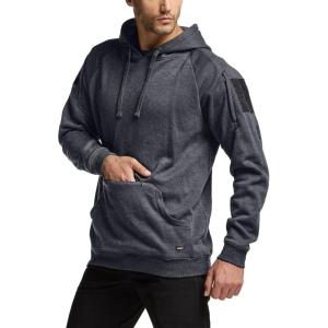 imageCQR Mens Winter Fleece Pullover Hoodies Thermal Long Sleeve Hooded Sweatshirt CottonBlend OutdoorTactical ShirtsFleece Tactical Hoodie Charcoal Heather