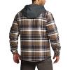 imageCQR Mens Quilted Lined Flannel Hooded Shirt Jacket Soft Warm Long Sleeve Outdoor Cotton Plaid Shirt JacketsStealth Aged Barrel
