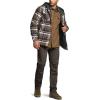 imageCQR Mens Quilted Lined Flannel Hooded Shirt Jacket Soft Warm Long Sleeve Outdoor Cotton Plaid Shirt JacketsStealth Aged Barrel