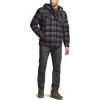 imageCQR Mens Quilted Lined Flannel Hooded Shirt Jacket Soft Warm Long Sleeve Outdoor Cotton Plaid Shirt JacketsStealth Coal Miner