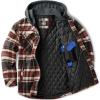 imageCQR Mens Quilted Lined Flannel Hooded Shirt Jacket Soft Warm Long Sleeve Outdoor Cotton Plaid Shirt JacketsStealth Folk Tale