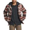 imageCQR Mens Quilted Lined Flannel Hooded Shirt Jacket Soft Warm Long Sleeve Outdoor Cotton Plaid Shirt JacketsStealth Folk Tale