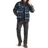 imageCQR Mens Quilted Lined Flannel Hooded Shirt Jacket Soft Warm Long Sleeve Outdoor Cotton Plaid Shirt JacketsStealth Night Sky