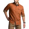imageCQR Mens 100 All Cotton Button Down Flannel Shirts Long Sleeve Brushed Warm Soft Casual Outdoor Plaid ShirtCorduroy Camel