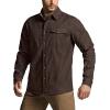 imageCQR Mens 100 All Cotton Button Down Flannel Shirts Long Sleeve Brushed Warm Soft Casual Outdoor Plaid ShirtCorduroy Dark Brown