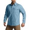 imageCQR Mens 100 All Cotton Button Down Flannel Shirts Long Sleeve Brushed Warm Soft Casual Outdoor Plaid ShirtCorduroy Peacock Blue