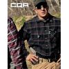 imageCQR Mens 100 All Cotton Button Down Flannel Shirts Long Sleeve Brushed Warm Soft Casual Outdoor Plaid ShirtPlaid Coal Miner
