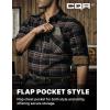 imageCQR Mens 100 All Cotton Button Down Flannel Shirts Long Sleeve Brushed Warm Soft Casual Outdoor Plaid ShirtPlaid Coal Miner