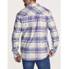 imageCQR Mens 100 All Cotton Button Down Flannel Shirts Long Sleeve Brushed Warm Soft Casual Outdoor Plaid ShirtPlaid Cream Blue