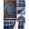 imageCQR Mens 100 All Cotton Button Down Flannel Shirts Long Sleeve Brushed Warm Soft Casual Outdoor Plaid ShirtPlaid Deep Ocean