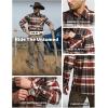 imageCQR Mens 100 All Cotton Button Down Flannel Shirts Long Sleeve Brushed Warm Soft Casual Outdoor Plaid ShirtPlaid Folk Tale