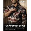 imageCQR Mens 100 All Cotton Button Down Flannel Shirts Long Sleeve Brushed Warm Soft Casual Outdoor Plaid ShirtPlaid Folk Tale