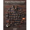 imageCQR Mens 100 All Cotton Button Down Flannel Shirts Long Sleeve Brushed Warm Soft Casual Outdoor Plaid ShirtPlaid Fossil Rock