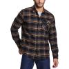 imageCQR Mens 100 All Cotton Button Down Flannel Shirts Long Sleeve Brushed Warm Soft Casual Outdoor Plaid ShirtPlaid Fossil Rock