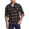 imageCQR Mens 100 All Cotton Button Down Flannel Shirts Long Sleeve Brushed Warm Soft Casual Outdoor Plaid ShirtPlaid Fossil Rock