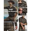 imageCQR Mens 100 All Cotton Button Down Flannel Shirts Long Sleeve Brushed Warm Soft Casual Outdoor Plaid ShirtPlaid Hickory Green