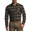 imageCQR Mens 100 All Cotton Button Down Flannel Shirts Long Sleeve Brushed Warm Soft Casual Outdoor Plaid ShirtPlaid Hickory Green