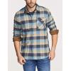 imageCQR Mens 100 All Cotton Button Down Flannel Shirts Long Sleeve Brushed Warm Soft Casual Outdoor Plaid ShirtPlaid Ocean Sand