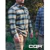 imageCQR Mens 100 All Cotton Button Down Flannel Shirts Long Sleeve Brushed Warm Soft Casual Outdoor Plaid ShirtPlaid Ocean Sand