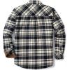 imageCQR Mens 100 All Cotton Button Down Flannel Shirts Long Sleeve Brushed Warm Soft Casual Outdoor Plaid ShirtPlaid Off Black