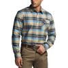 imageCQR Mens 100 All Cotton Button Down Flannel Shirts Long Sleeve Brushed Warm Soft Casual Outdoor Plaid ShirtPlaid Seashore