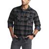 imageCQR Mens 100 All Cotton Button Down Flannel Shirts Long Sleeve Brushed Warm Soft Casual Outdoor Plaid ShirtStealth Plaid Coal Miner
