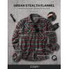 imageCQR Mens 100 All Cotton Button Down Flannel Shirts Long Sleeve Brushed Warm Soft Casual Outdoor Plaid ShirtStealth Plaid Holiday Mood