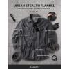 imageCQR Mens 100 All Cotton Button Down Flannel Shirts Long Sleeve Brushed Warm Soft Casual Outdoor Plaid ShirtStealth Solid Charcoal