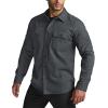 imageCQR Mens 100 All Cotton Button Down Flannel Shirts Long Sleeve Brushed Warm Soft Casual Outdoor Plaid ShirtStealth Solid Grey