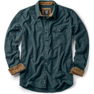 imageCQR Mens 100 All Cotton Button Down Flannel Shirts Long Sleeve Brushed Warm Soft Casual Outdoor Plaid ShirtCorduroy Forest Green