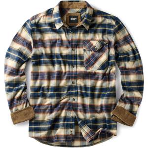 imageCQR Mens 100 All Cotton Button Down Flannel Shirts Long Sleeve Brushed Warm Soft Casual Outdoor Plaid ShirtPlaid Blue Cheese