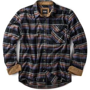 imageCQR Mens 100 All Cotton Button Down Flannel Shirts Long Sleeve Brushed Warm Soft Casual Outdoor Plaid ShirtPlaid Coal Miner