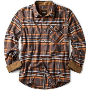 imageCQR Mens 100 All Cotton Button Down Flannel Shirts Long Sleeve Brushed Warm Soft Casual Outdoor Plaid ShirtPlaid Dakota Grey