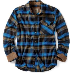 imageCQR Mens 100 All Cotton Button Down Flannel Shirts Long Sleeve Brushed Warm Soft Casual Outdoor Plaid ShirtPlaid Forest Oasis