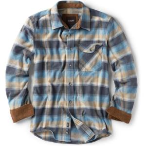 imageCQR Mens 100 All Cotton Button Down Flannel Shirts Long Sleeve Brushed Warm Soft Casual Outdoor Plaid ShirtPlaid Ocean Sand