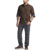 imageCQR Mens 100 All Cotton Button Down Flannel Shirts Long Sleeve Brushed Warm Soft Casual Outdoor Plaid ShirtSolid Dark Brown