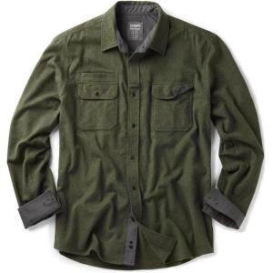 imageCQR Mens 100 All Cotton Button Down Flannel Shirts Long Sleeve Brushed Warm Soft Casual Outdoor Plaid ShirtSolid Hunter Green