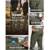 imageCQR Mens Motion Utility Casual Pants Regular Fit Lightweight Work Pants Water Resistant Outdoor Stretch Pants with PocketsVenture Soil Green