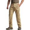 imageCQR Mens Convertible Cargo Tactical Pants Water Resistant Outdoor Hiking Pants Zip Off Lightweight Stretch Work PantsRunyon Dune Khaki