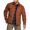 imageCQR Mens Flannel Lined Shirt Jackets Long Sleeved Rugged Plaid Cotton Brushed Suede Shirt JacketStealth Copper Brown  Folk Tale