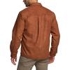 imageCQR Mens Flannel Lined Shirt Jackets Long Sleeved Rugged Plaid Cotton Brushed Suede Shirt JacketStealth Copper Brown  Folk Tale