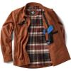 imageCQR Mens Flannel Lined Shirt Jackets Long Sleeved Rugged Plaid Cotton Brushed Suede Shirt JacketStealth Copper Brown  Folk Tale